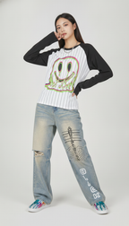 Plastic Smiles Rocco Spire Striped Raglan Long Sleeve T