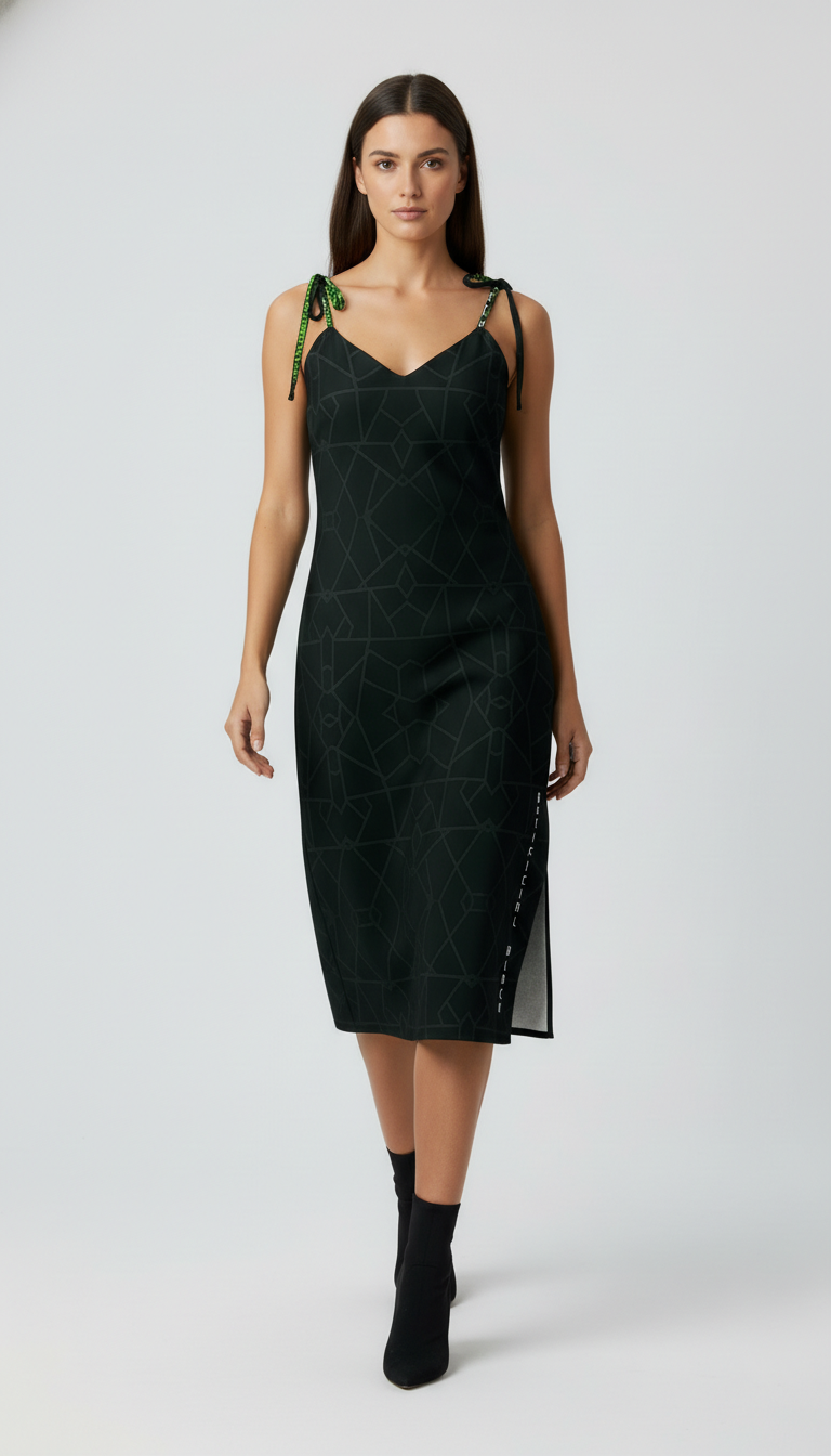 Tie-strap midi dress