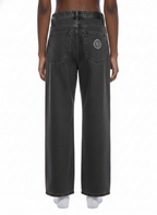Digitally Enhanced Vintage Wash Straight Leg Jeans
