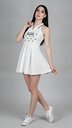 Women's Collared Halter A-Line Tennis Dress