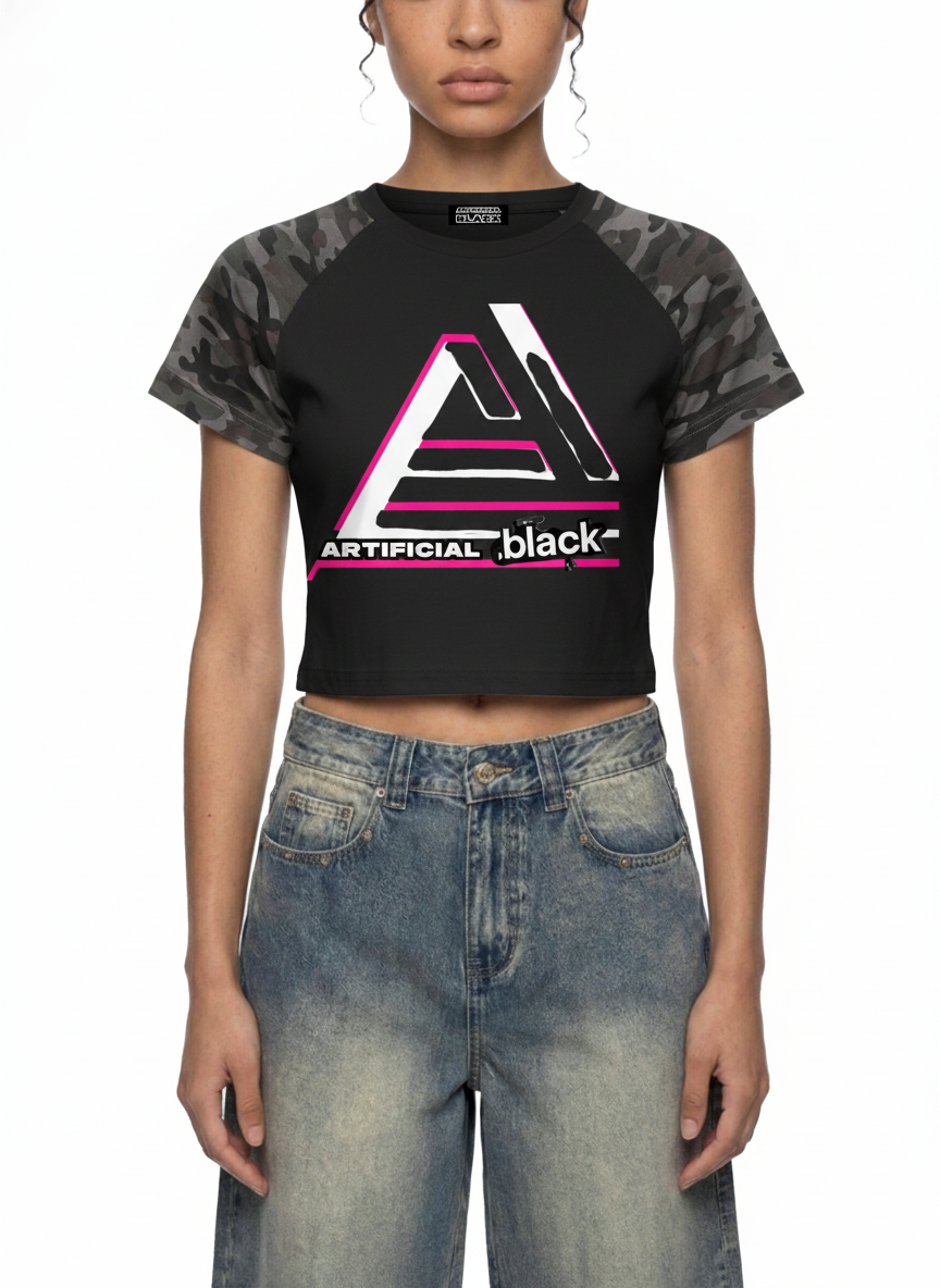 Women’s D.S.T.F. Camo Raglan Crop T-Shirt