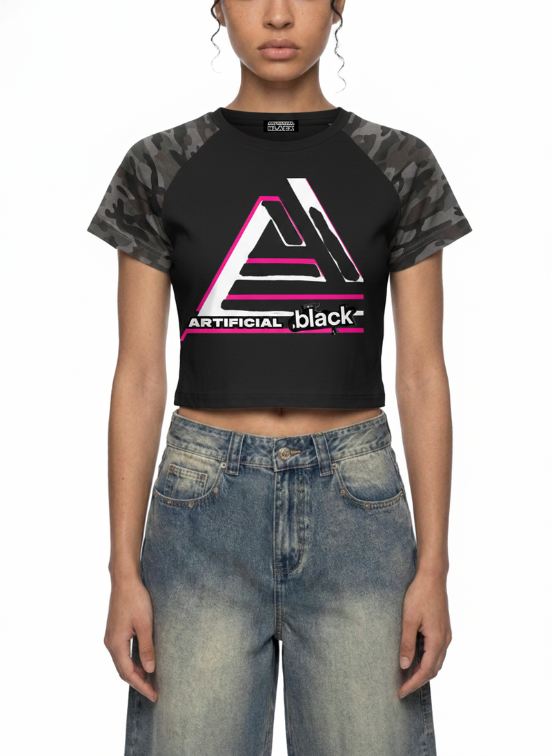Women’s D.S.T.F. Camo Raglan Crop T-Shirt