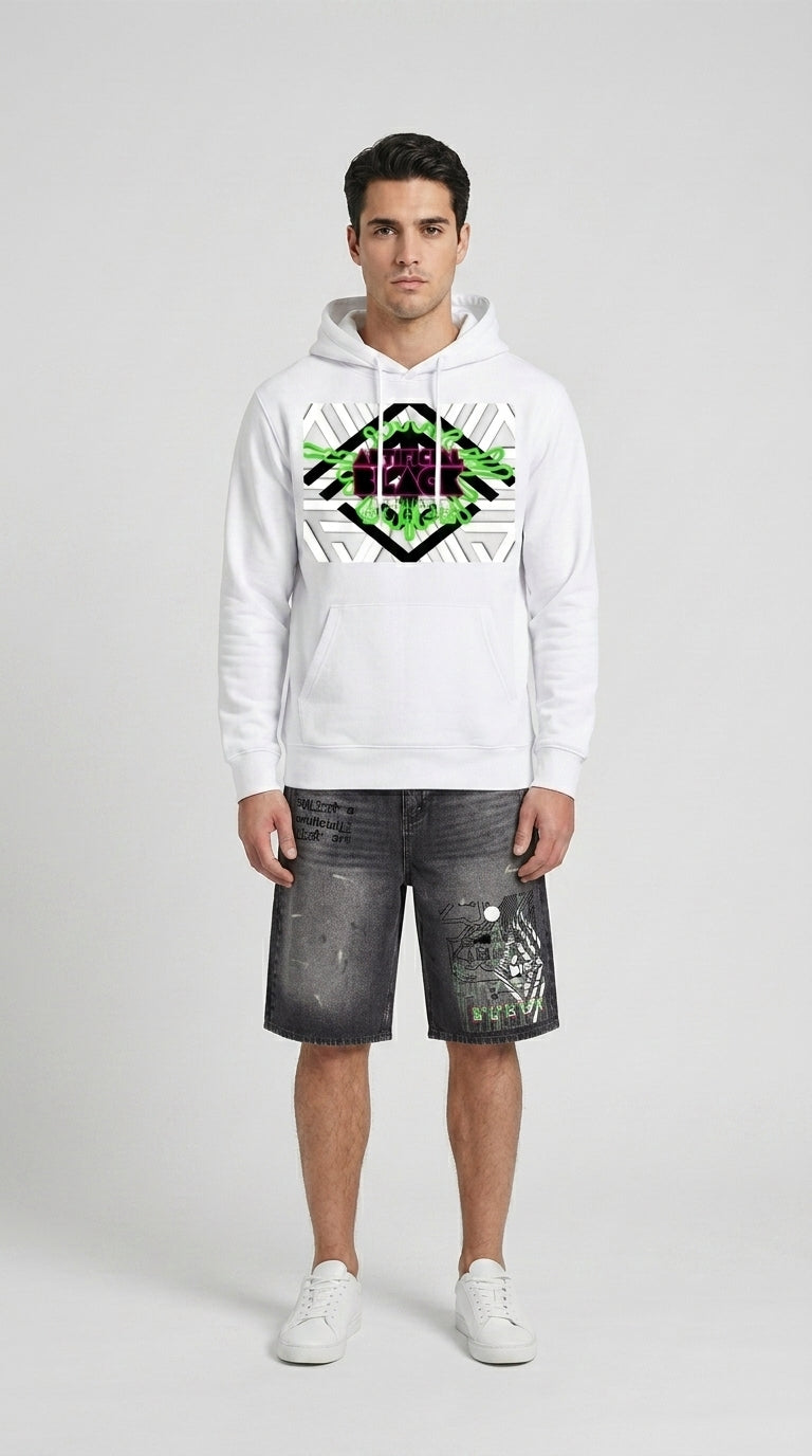Men’s Digital Cities Wide Leg Denim Shorts