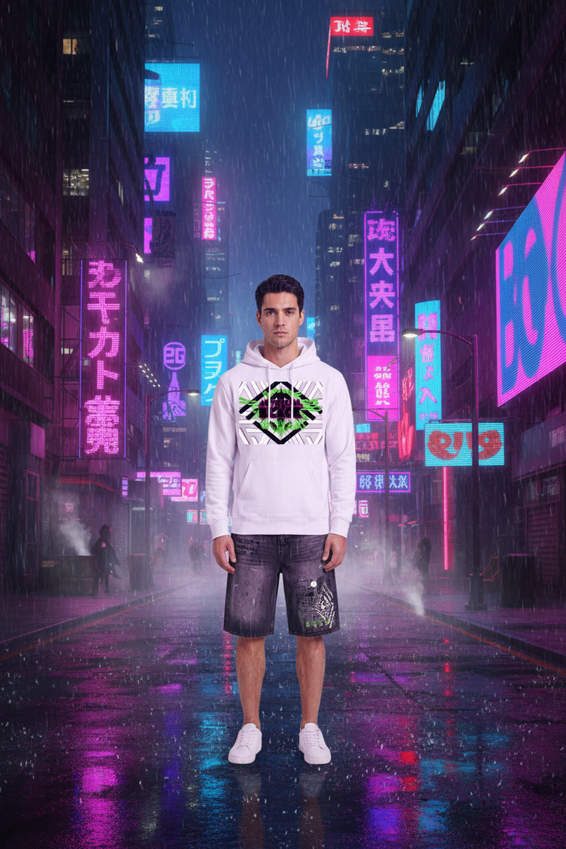 Men’s Digital Cities Wide Leg Denim Shorts
