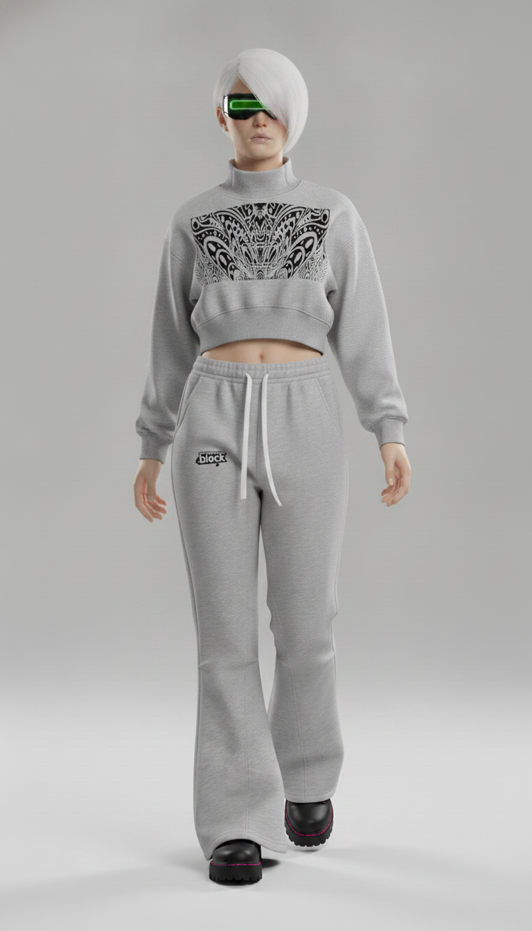Women's Crop Mock Neck Sweatshirt
