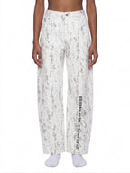Women's Splatter Barrel Leg Jeans