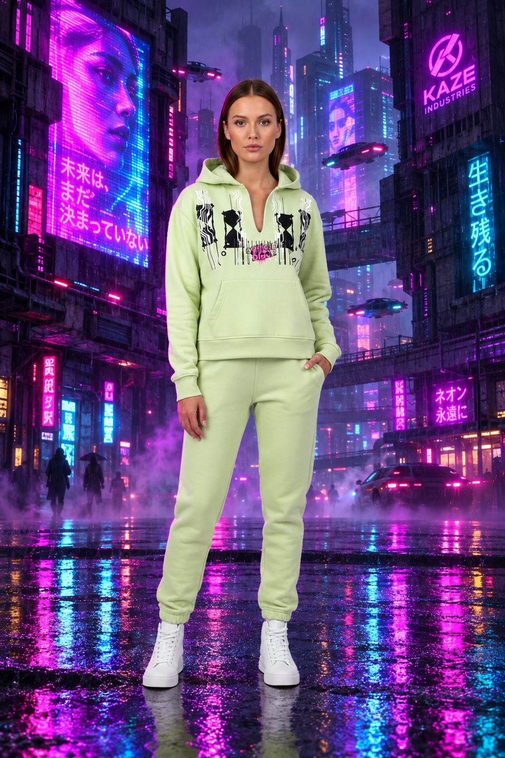 Unisex Boxy Raw Edge Digital Sands of Time Hoodie