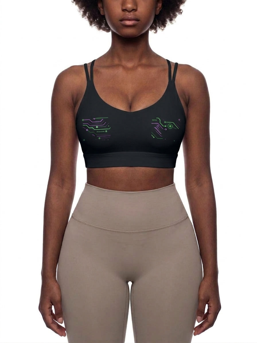 Women's Artificial Athletics Lycra Cropped Yoga Sport Bra