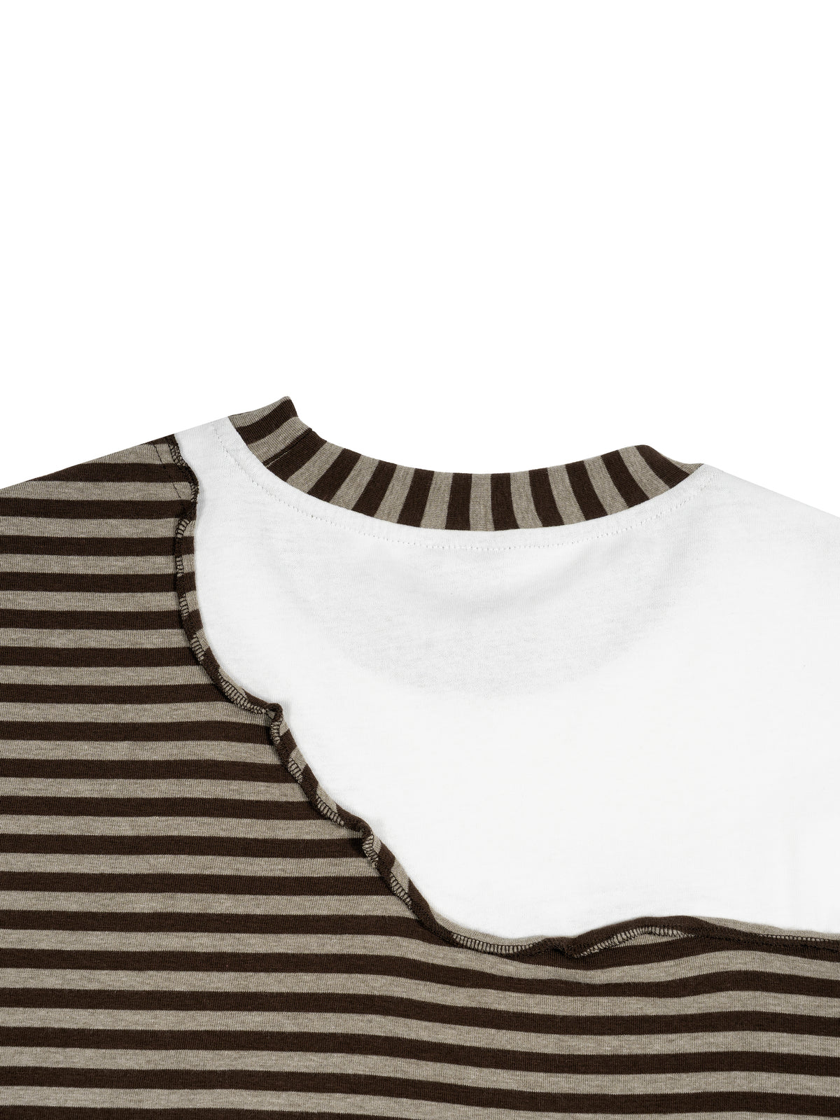 Unisex Striped Panel Sands Of Time Boxy Long Sleeve T