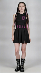 Digital City Nights Sleeveless Full-Zip Dress