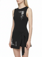 Women’s Artificial Black Roses A-Line Sleeveless Dress