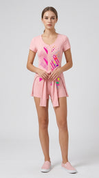 Women's Dual-Function Cape Tie-Waist Romper