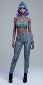 Artificial Denim Sports Bra