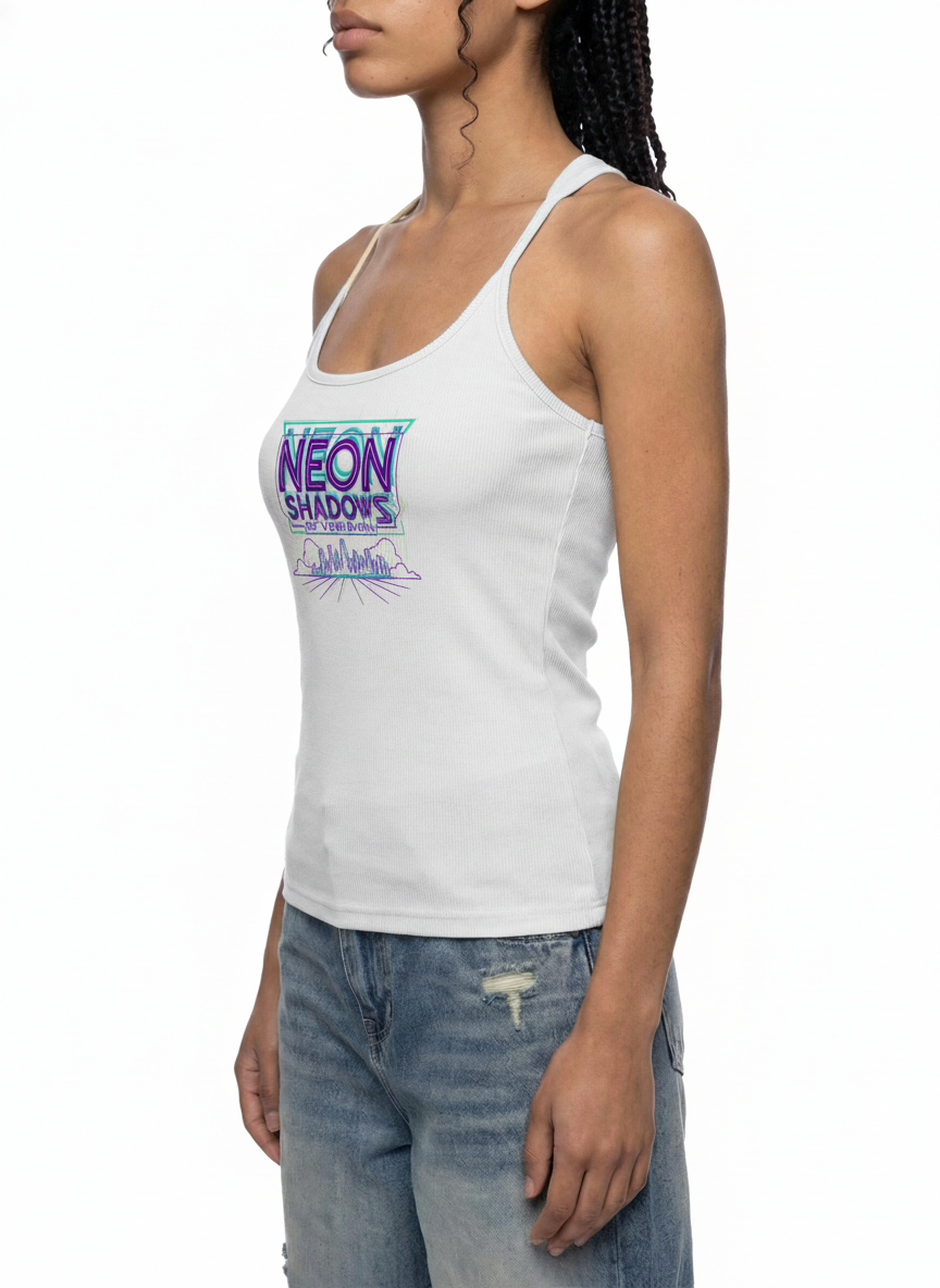 Neon Shadows Slim Fit Ribbed Racerback Tank Top