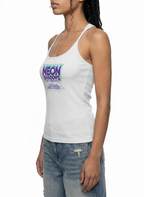 Neon Shadows Slim Fit Ribbed Racerback Tank Top
