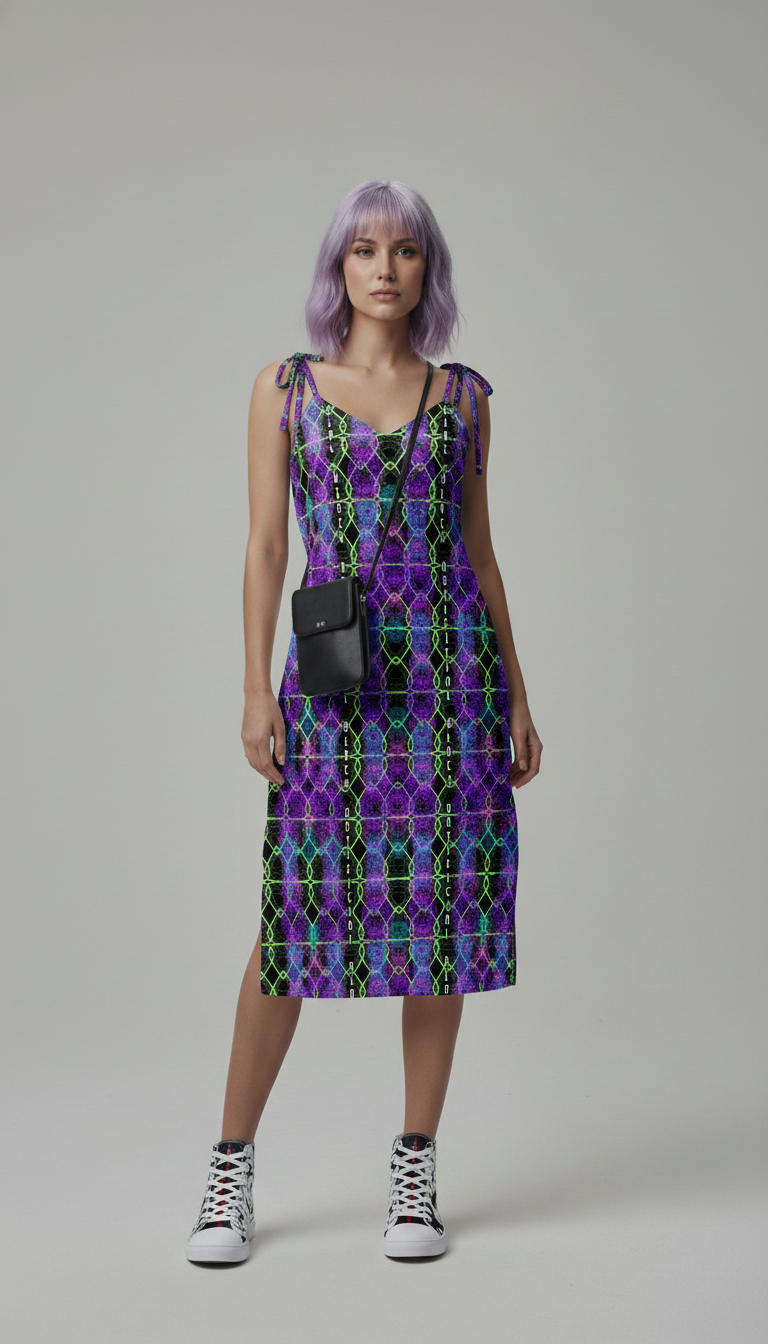 Tie-strap midi dress