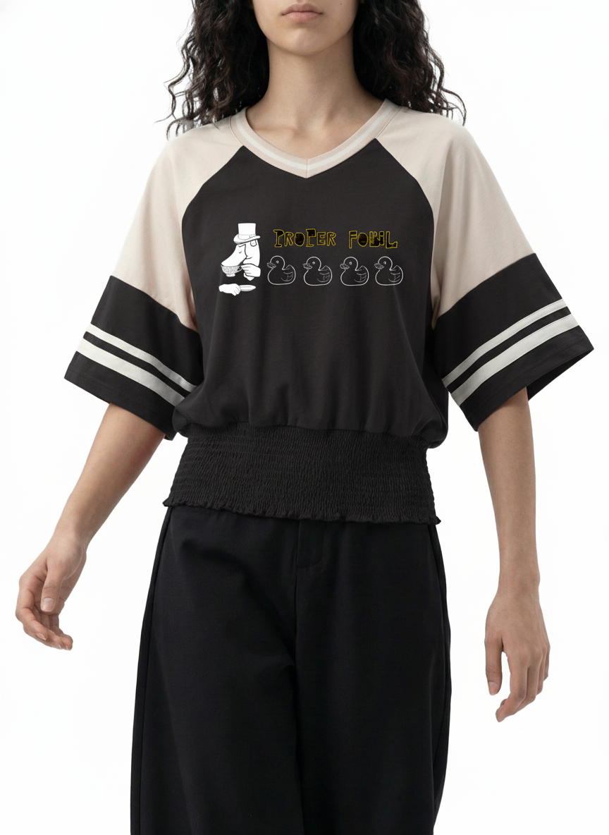 Women's Color Block Ruched T-Shirt
