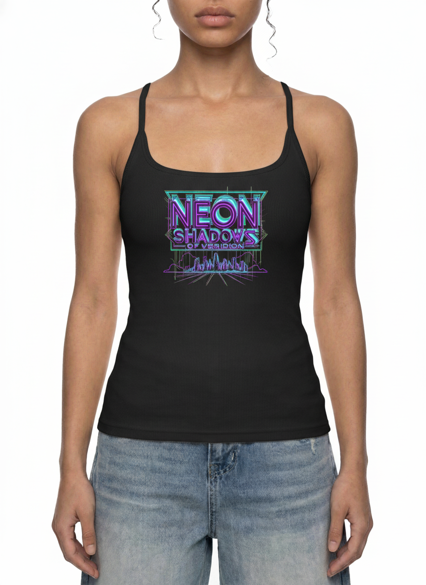 Neon Shadows Slim Fit Ribbed Racerback Tank Top