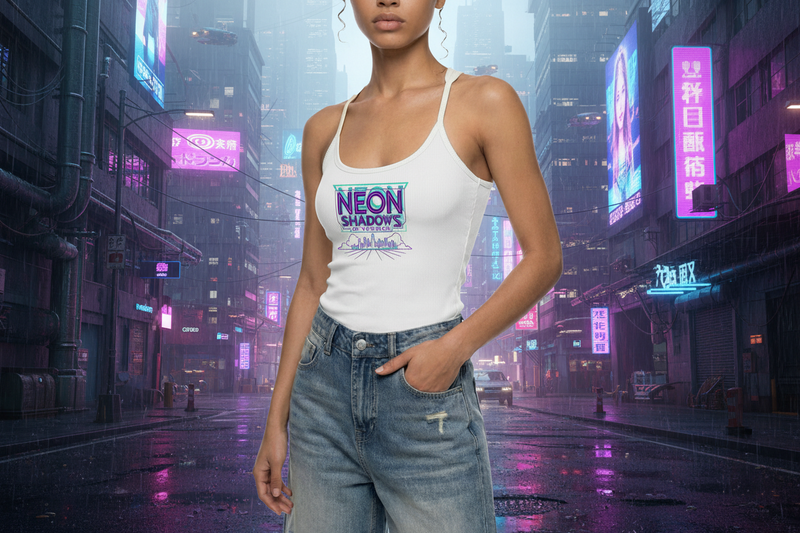 Neon Shadows Slim Fit Ribbed Racerback Tank Top