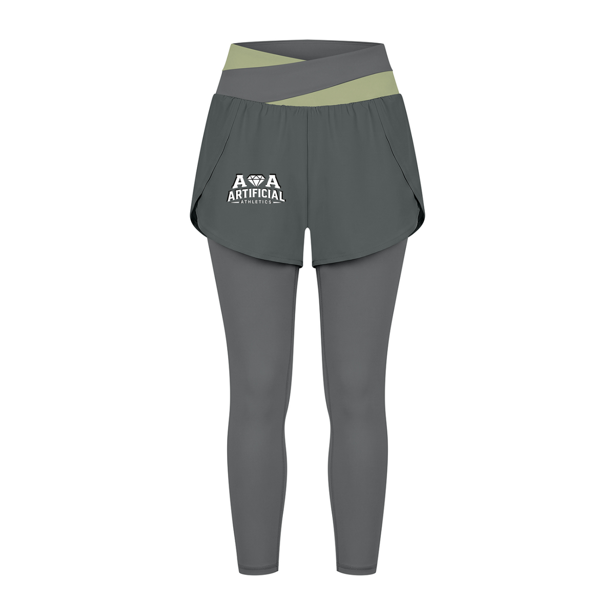 Women's Artificial Athletics Paneled High Waisted Yoga Leggings