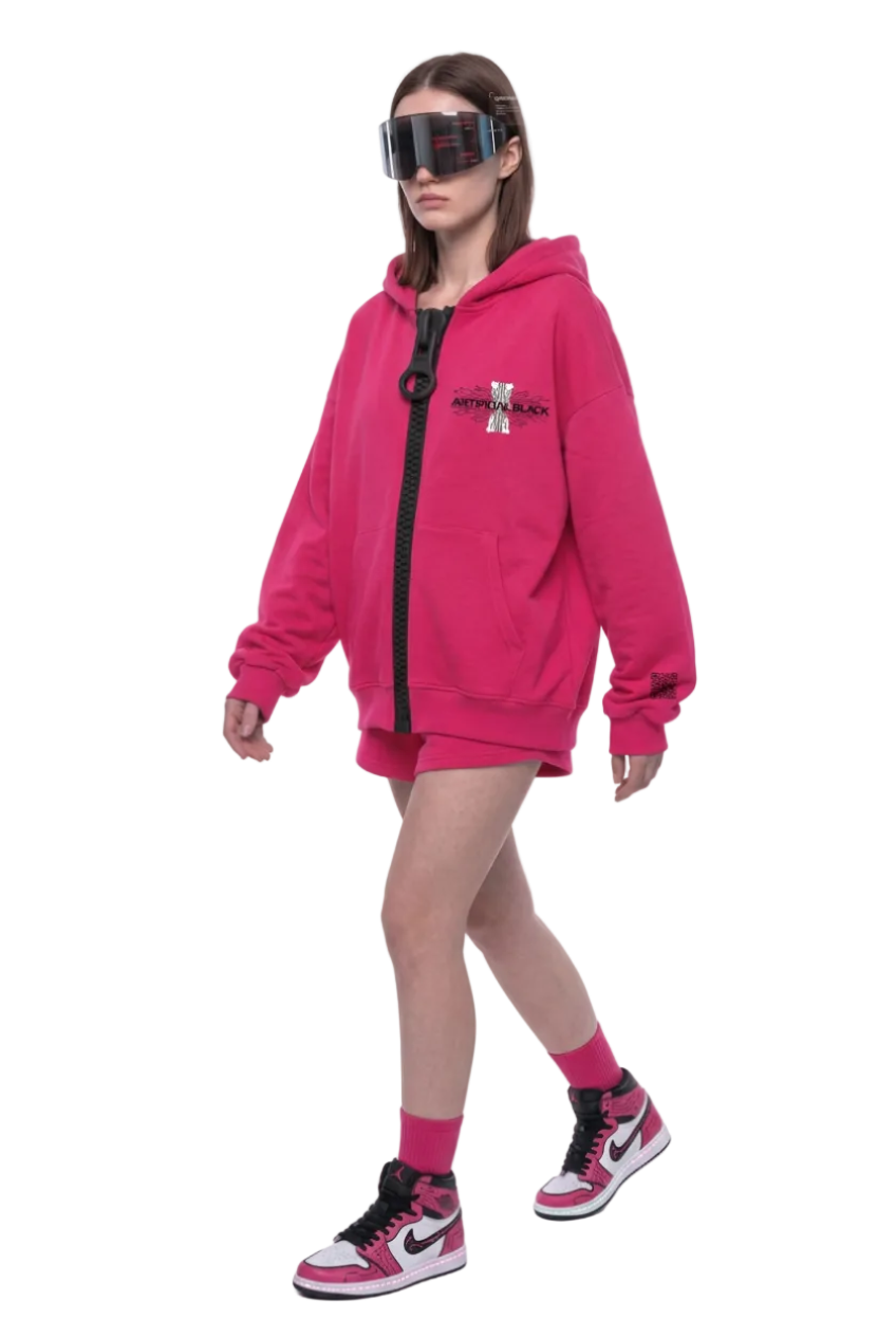 Unisex Oversized Chunky-Zip Boxy Hoodie