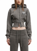 Future Vintage Washed Cropped Fleece Hoodie